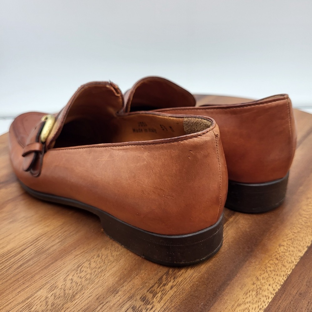 Coach Loafers Womens Size 5.5 M Brown Leather Flats Shoes Buckle Italy - Picture 10 of 16
